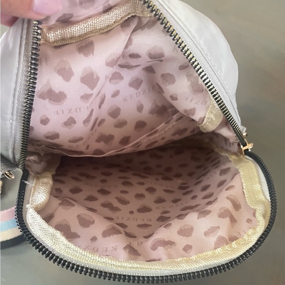 Kedzie Light Gray Crossbody Bag with Striped Strap - Picture 2 of 4
